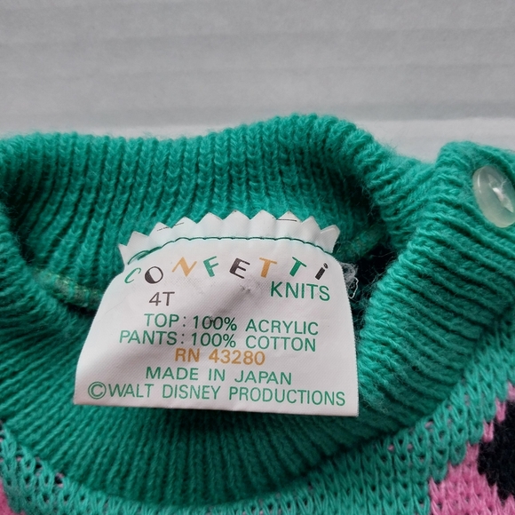 Confetti Knits Girls size 4T Minnie Mouse Walt Disney Productions Sweater Japan - Picture 3 of 8